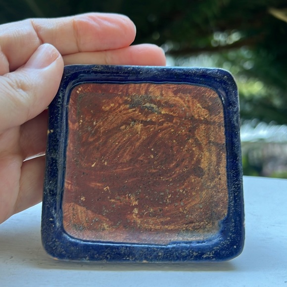 Vintage Glazed Ceramic Pot with Saucer - Picture 15 of 16